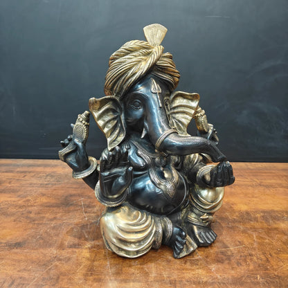 ब्रासोरा® वृंदावन वेणुगोपाल कृष्ण पीतल की प्रतिमा मोर के साथ | एंटीक नीला और सुनहरा रंग | ऊँचाई 20 इंच