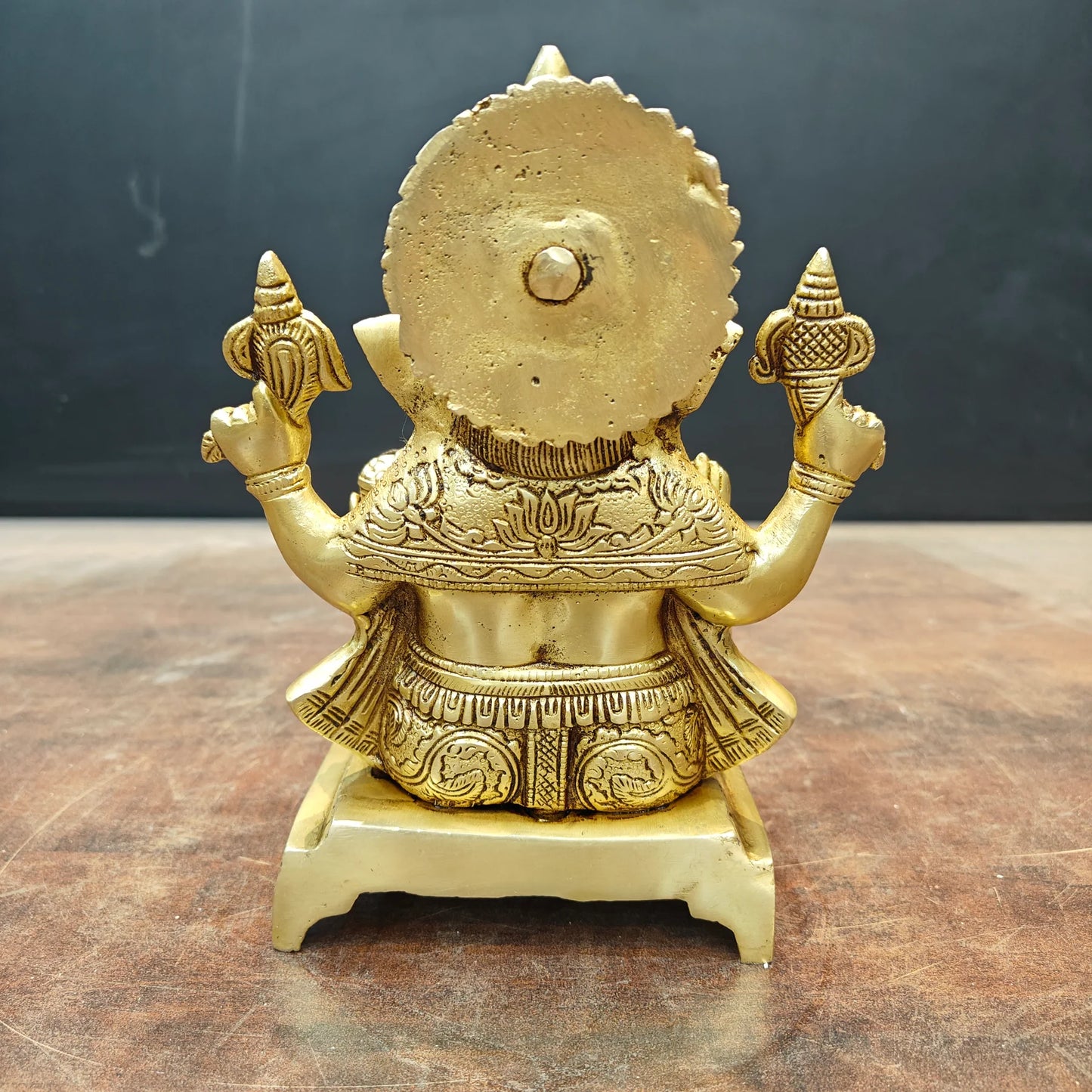 Brassaura® Handmade Brass Lord Ganesha Idol | Ganesh Murti for Home Temple, Office & Pooja Room | Height 8 Inches | 3.5 Kg