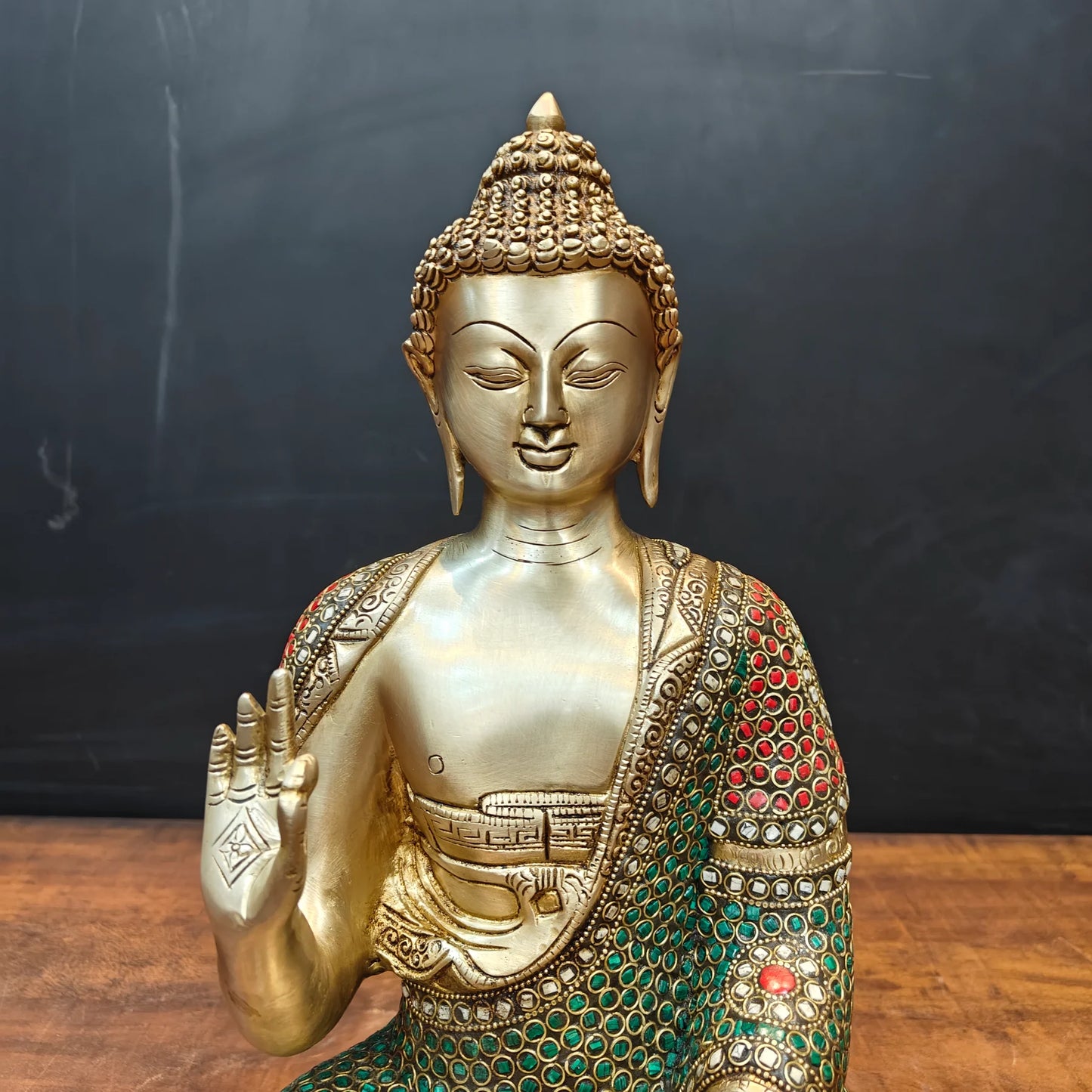 Brassaura® Handmade Brass Meditating Buddha Idol | Decorative Buddha Statue for Home, Office, Living Room & Meditation Décor | Height 16 Inches | 11 Kg