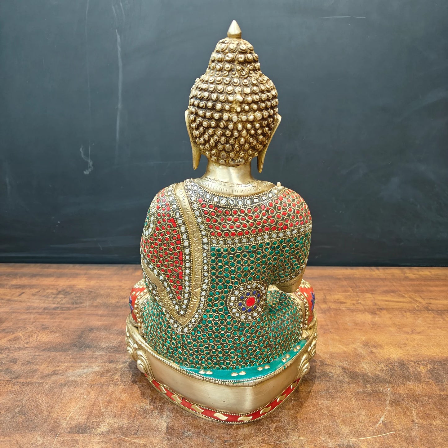Brassaura® Handmade Brass Meditating Buddha Idol | Decorative Buddha Statue for Home, Office, Living Room & Meditation Décor | Height 16 Inches | 11 Kg