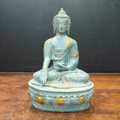 Brassaura® Handmade Meditating Buddha Statue | Premium Decorative Buddha Idol for Home, Office, Meditation Room & Living Room Décor | Height 22 Inches | 17 Kg