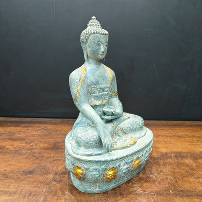Brassaura® Handmade Meditating Buddha Statue | Premium Decorative Buddha Idol for Home, Office, Meditation Room & Living Room Décor | Height 22 Inches | 17 Kg