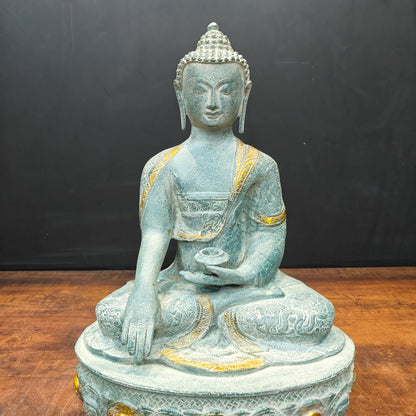 Brassaura® Handmade Meditating Buddha Statue | Premium Decorative Buddha Idol for Home, Office, Meditation Room & Living Room Décor | Height 22 Inches | 17 Kg