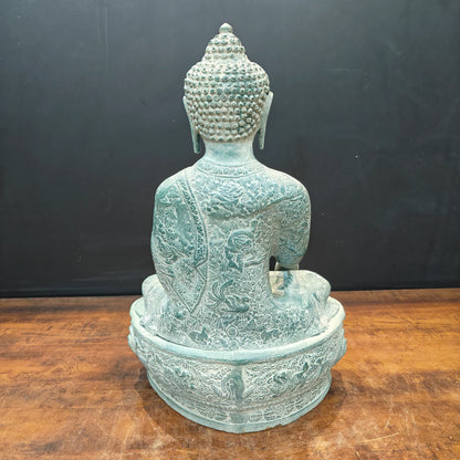 Brassaura® Handmade Meditating Buddha Statue | Premium Decorative Buddha Idol for Home, Office, Meditation Room & Living Room Décor | Height 22 Inches | 17 Kg