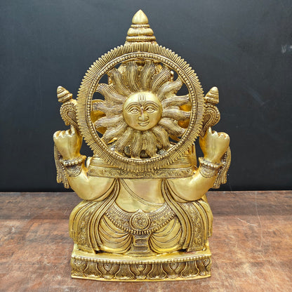 Brassaura® Handmade Brass Lord Ganesha Idol | Ganpati Murti for Home Temple, Pooja Room & Living Room Décor | Height 20 Inches | 23 Kg