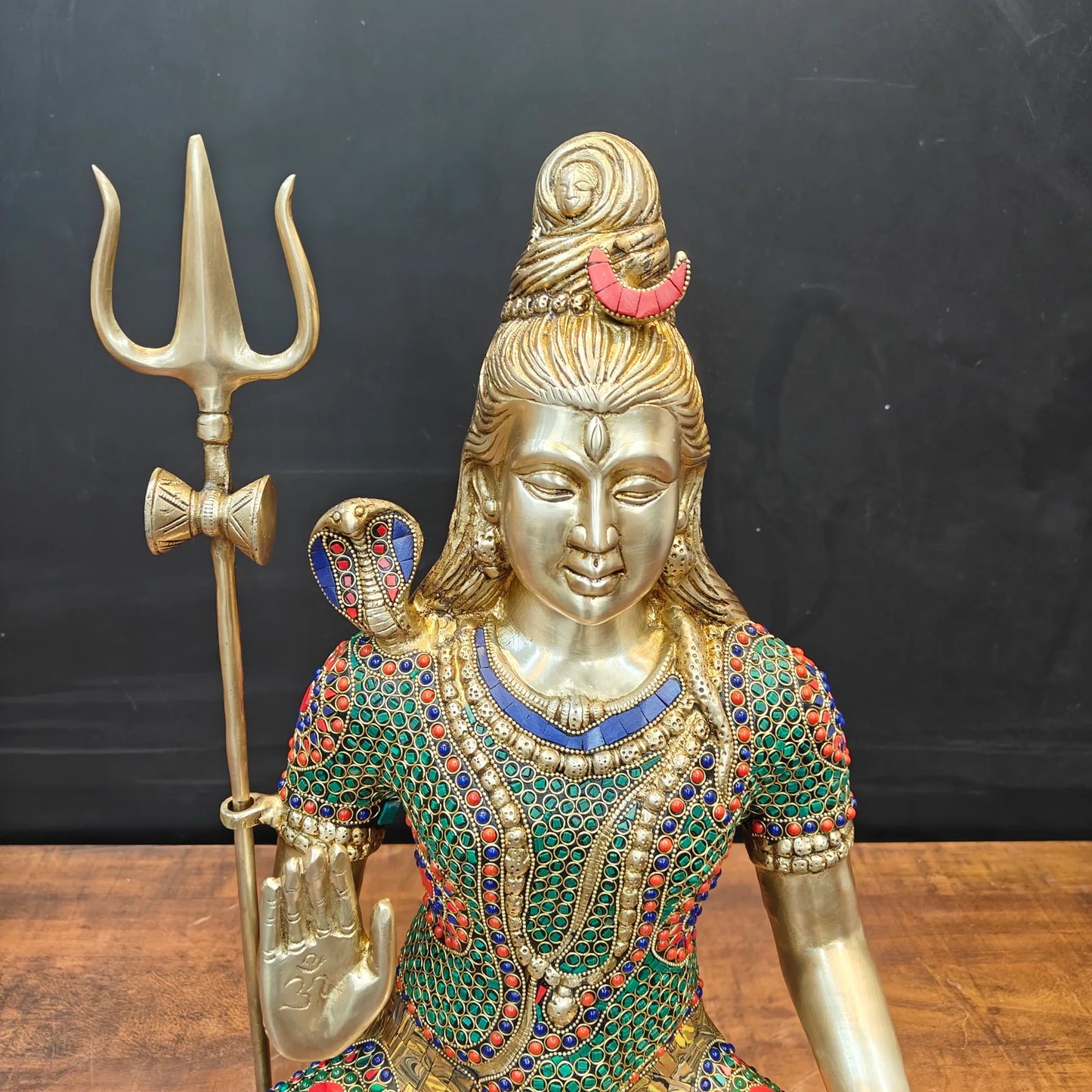 Brassaura® Handmade Brass Meditating Lord Shiva Idol | Shiv Shankar Murti for Home Temple, Living Room & Spiritual Décor | Height 24 Inches | 17.5 Kg