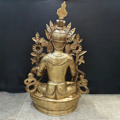 Brassaura® Brass White Tara Statue | Tibetan Buddhist Goddess of Compassion & Longevity | Handcrafted Brass Idol for Meditation, Spiritual Décor & Sacred Spaces | 62 Inches | 145 Kg