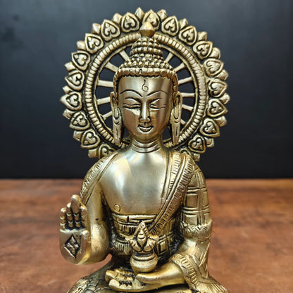 ब्रासोरा® वृंदावन वेणुगोपाल कृष्ण पीतल की प्रतिमा मोर के साथ | एंटीक नीला और सुनहरा रंग | ऊँचाई 20 इंच