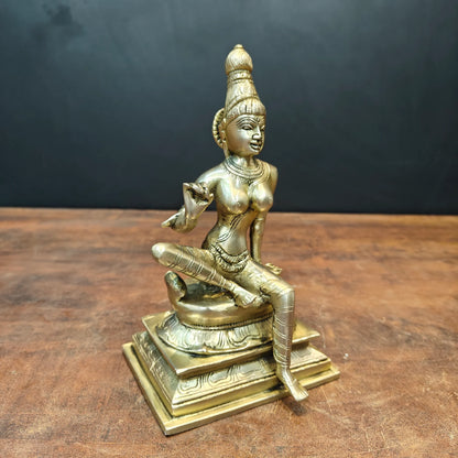 Brassaura® Brass Apsara Lady Statue | Traditional Dancing Lady Figurine | Elegant Brass Sculpture for Home Décor & Artistic Interiors | 8.5 Inches | 2.4 Kg