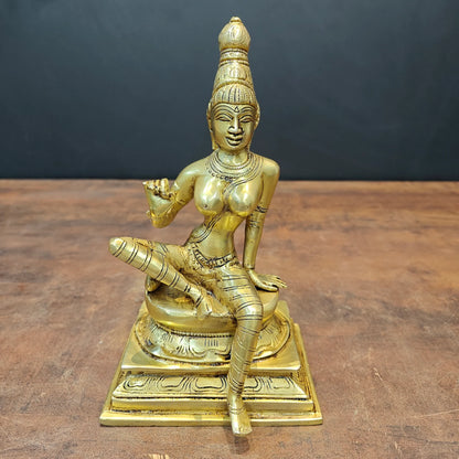 Brassaura® Brass Apsara Lady Statue | Traditional Dancing Lady Figurine | Elegant Brass Sculpture for Home Décor & Artistic Interiors | 8.5 Inches | 2.4 Kg