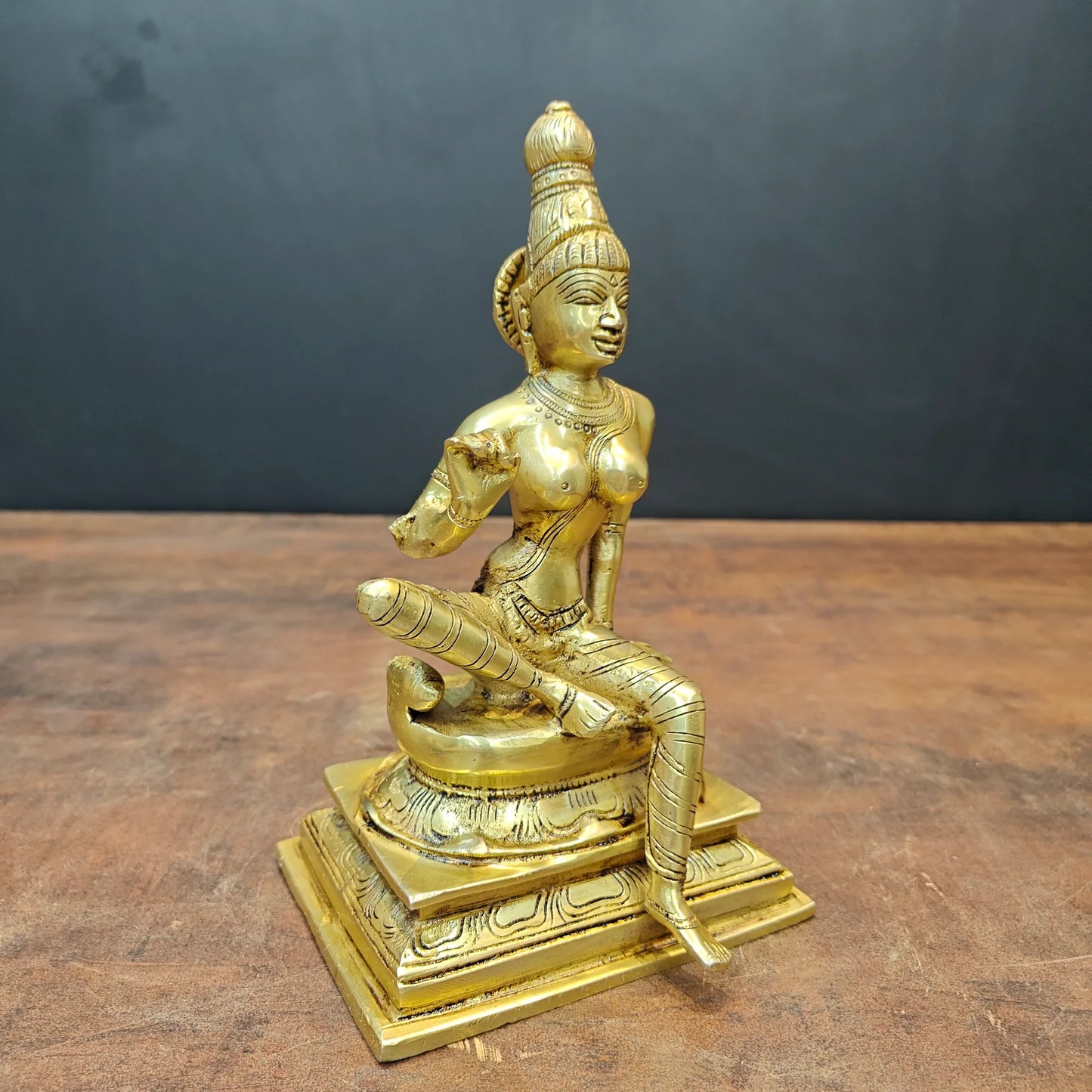Brassaura® Brass Apsara Lady Statue | Traditional Dancing Lady Figurine | Elegant Brass Sculpture for Home Décor & Artistic Interiors | 8.5 Inches | 2.4 Kg