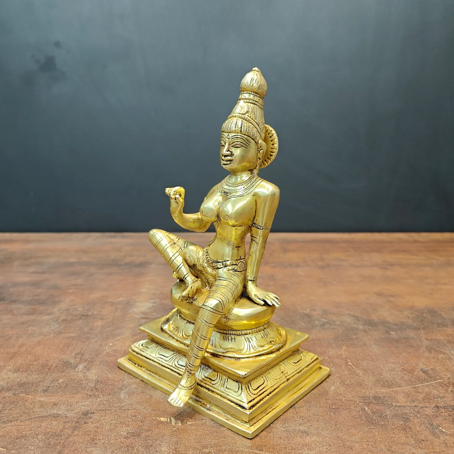 Brassaura® Brass Apsara Lady Statue | Traditional Dancing Lady Figurine | Elegant Brass Sculpture for Home Décor & Artistic Interiors | 8.5 Inches | 2.4 Kg