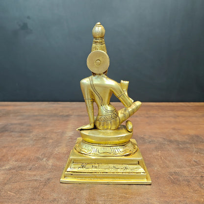 Brassaura® Brass Apsara Lady Statue | Traditional Dancing Lady Figurine | Elegant Brass Sculpture for Home Décor & Artistic Interiors | 8.5 Inches | 2.4 Kg