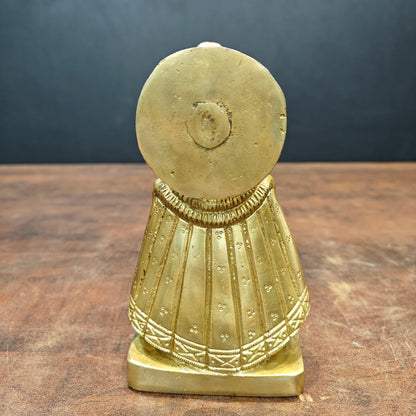 Brassaura® Brass Shyam Devay Namah Bust Statue | Traditional Devotional Brass Sculpture | Sacred Brass Idol for Home Temple, Spiritual Décor & Gifting | 6 Inches | 1.1 Kg