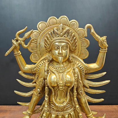 ब्रासोरा® वृंदावन वेणुगोपाल कृष्ण पीतल की प्रतिमा मोर के साथ | एंटीक नीला और सुनहरा रंग | ऊँचाई 20 इंच