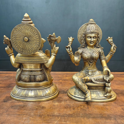 ब्रासोरा® वृंदावन वेणुगोपाल कृष्ण पीतल की प्रतिमा मोर के साथ | एंटीक नीला और सुनहरा रंग | ऊँचाई 20 इंच