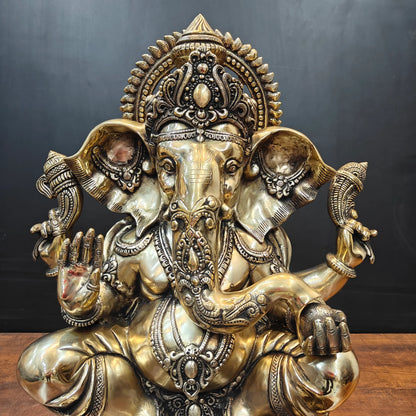 ब्रासोरा® वृंदावन वेणुगोपाल कृष्ण पीतल की प्रतिमा मोर के साथ | एंटीक नीला और सुनहरा रंग | ऊँचाई 20 इंच