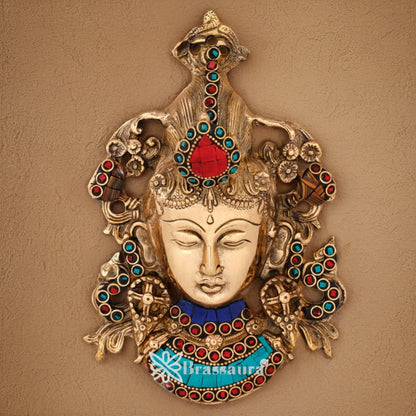 Brassaura™ Brass Gem Stone Work Tara Wall Hanging – Height 7.5 Inches & Weight 0.8 Kgs | Spiritual Décor