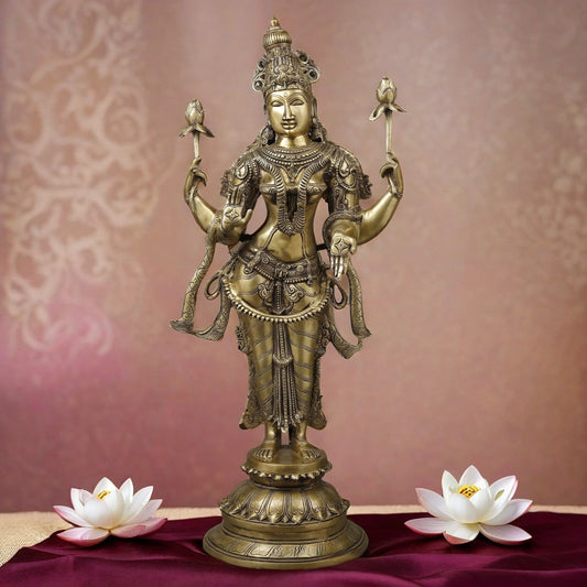 Brass Laxmi Idol for Home and Decor Height 39.5 Inches & Weight 32.25 Kgs