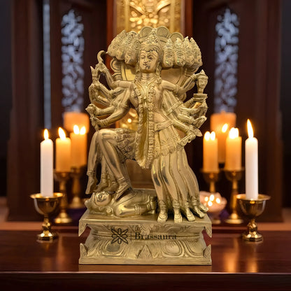 Brassaura™ Artistic Brass Kali Maa Idol – Height 16 Inches & Weight 7.5 Kgs | Home & Temple Décor