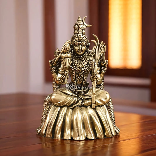Brassaura™ Brass Lalitadevi Rajarajeshwari Idol – 4 inch | 150 gm | Superfine Finish for Home Temple & Spiritual Decor