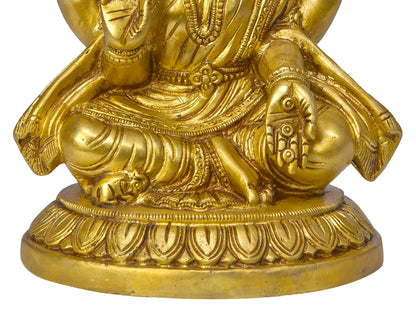 Brassaura® Brass Lakshmi Maa Statue | Height 8.07 Inches & Weight 2.90 kg