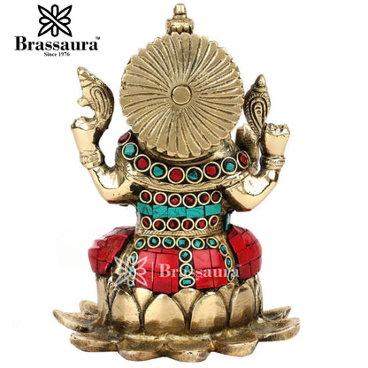 Brass Ganesha Statue For Home Decor And Gift Item Weight 1.4 Kg And Height 6.5 Inch