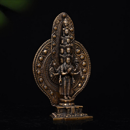 ब्रासोरा® वृंदावन वेणुगोपाल कृष्ण पीतल की प्रतिमा मोर के साथ | एंटीक नीला और सुनहरा रंग | ऊँचाई 20 इंच
