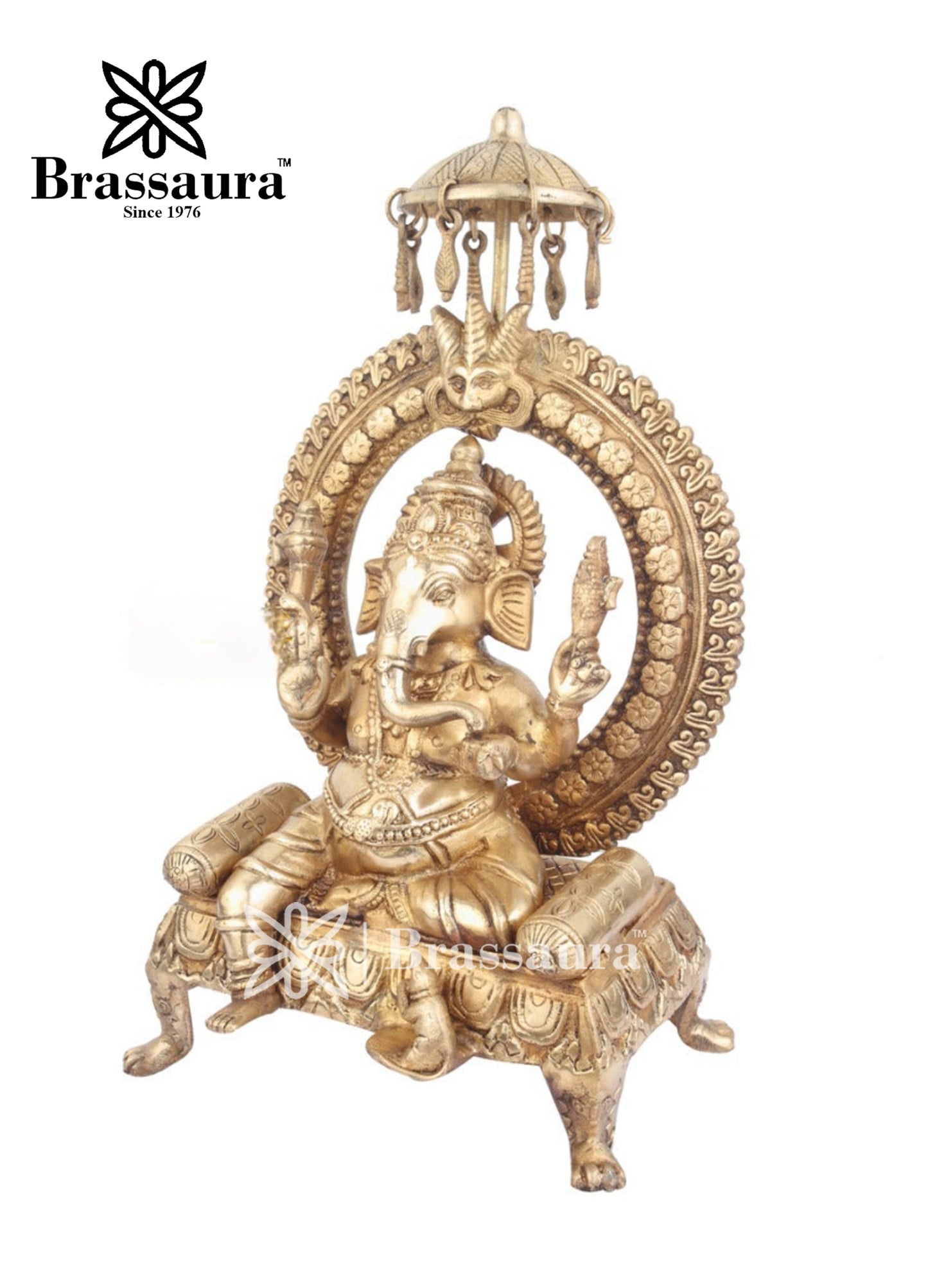 Brass Ganesha Statue For Home Decor And Gift Item Weight 8.5 Kg And Height 18 Inch