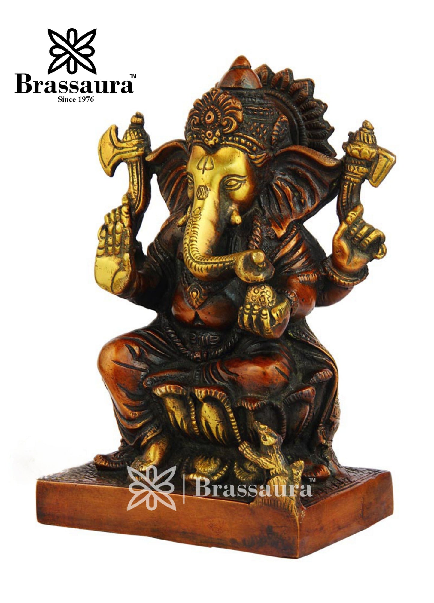 Brass Ganesha Statue For Home Decor Weight 2 Kg And Height 7 Inch