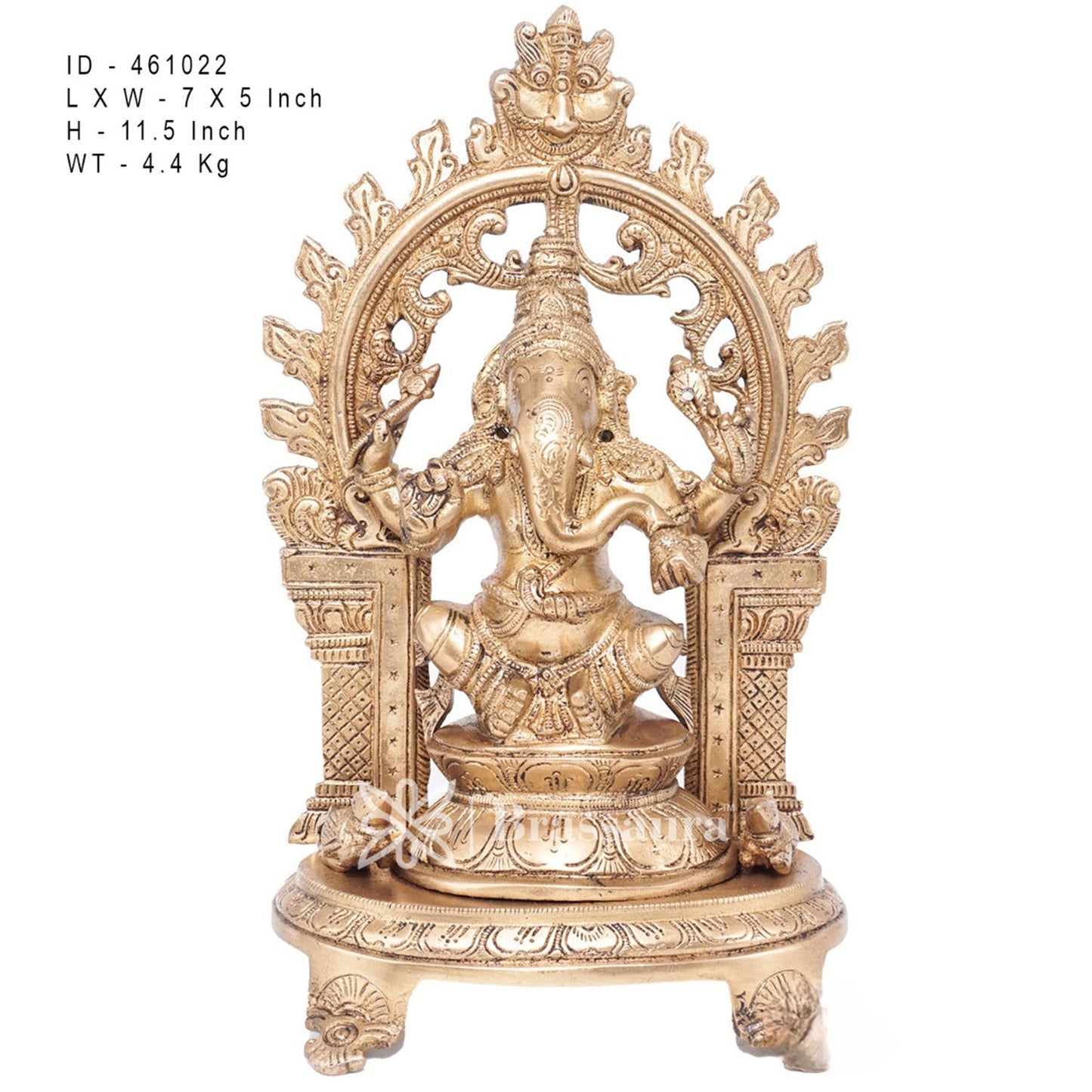 Brass Ganesha Statue For Home Decor And Gift Item Weight 4.4 Kg And Height 11.5 Inches