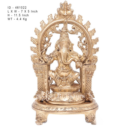 Brass Ganesha Statue For Home Decor And Gift Item Weight 4.4 Kg And Height 11.5 Inches