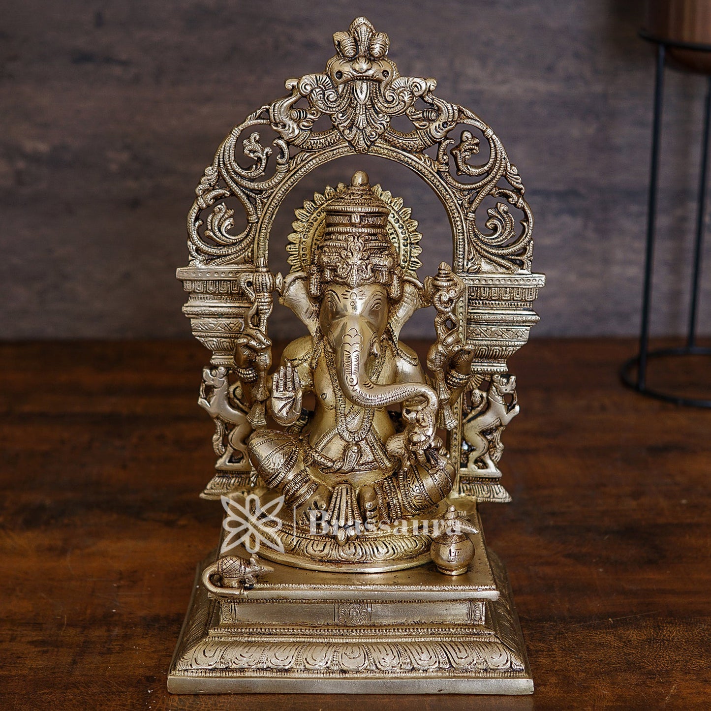 Brass Ganesha Statue For Home Decor And Gift Item Weight 9.5 Kg And Height 16 Inches