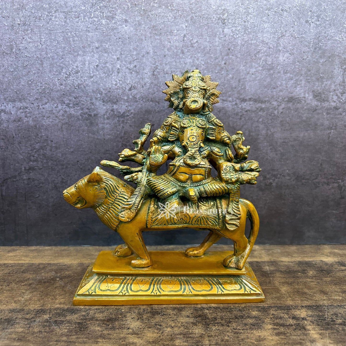 Brass Ganesha Statue For Home Decor And Gift Items Weight 2.6 Kg And Height 8.7 Inches
