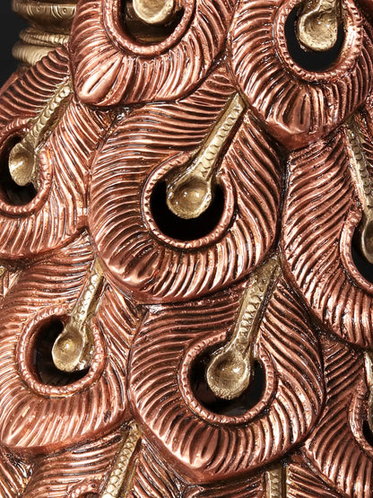 ब्रासॉरा® ब्रास मोर सजावटी प्रतिमा 24 कैरेट रोज़ गोल्ड फिनिश के साथ | शुद्ध पीतल | ऊंचाई 19.5 इंच और वज़न 8.25 किलोग्राम