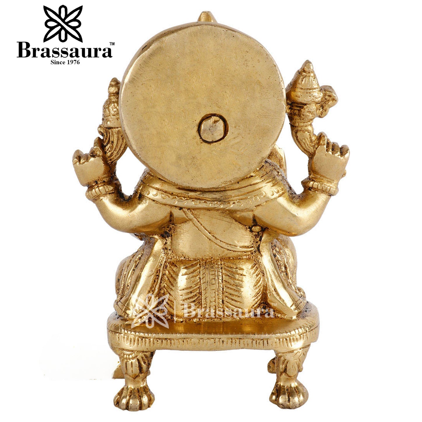 Brass Ganesha Statue For Home Decor And Gift Item Weight .9 Kg And Height 5.5 Inch
