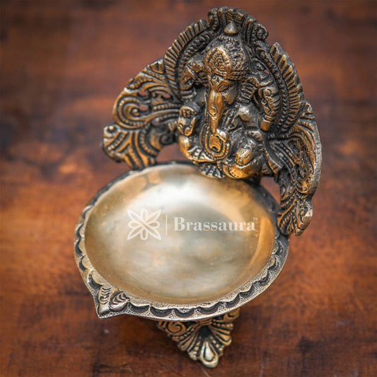 Brass Ganesh Diya Weight .7 Kg & Height 5 Inch