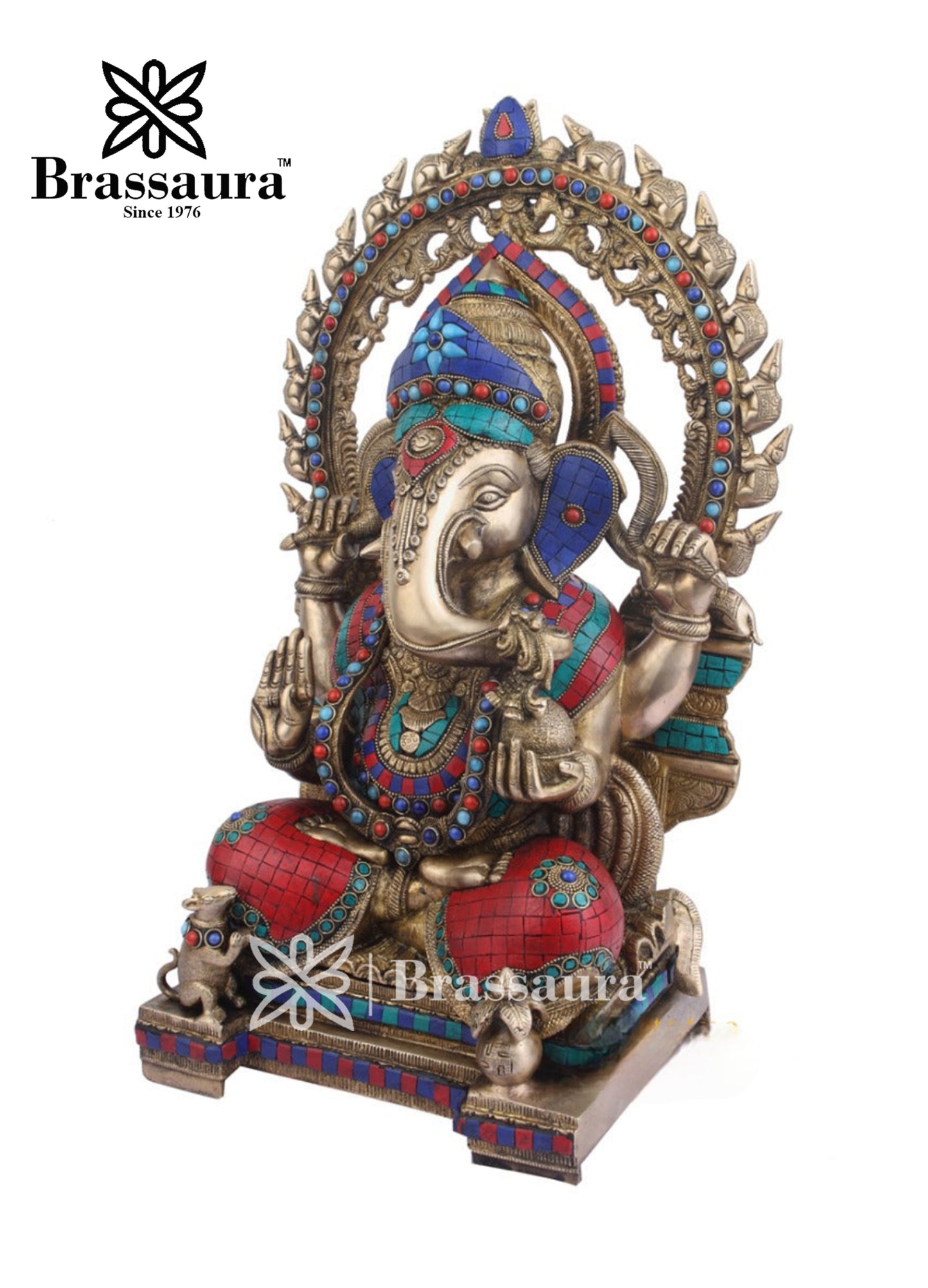 Brass Ganesha Statue For Home Decor And Gift Item Weight 20 Kg And Height 22 Inch