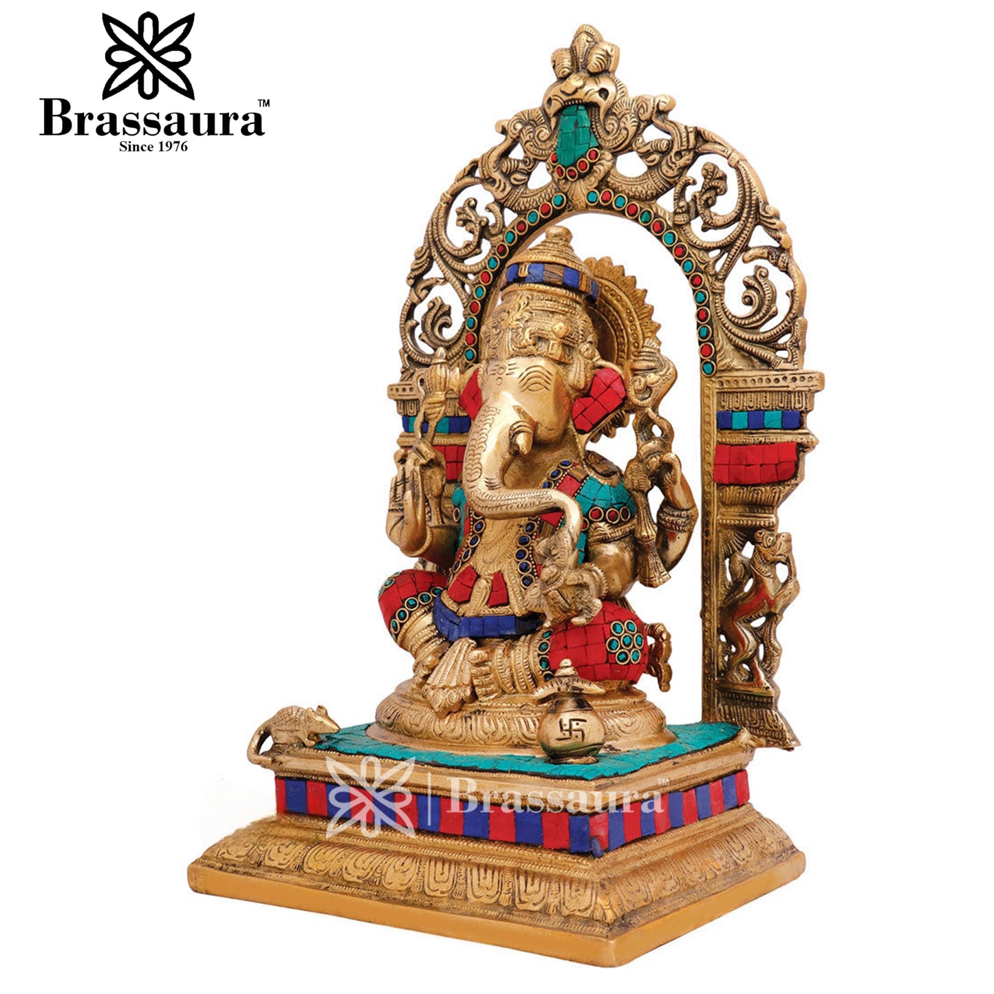 Brass Ganesha Statue For Home Decor And Gift Item Weight 9.5 Kg And Height 16 Inch