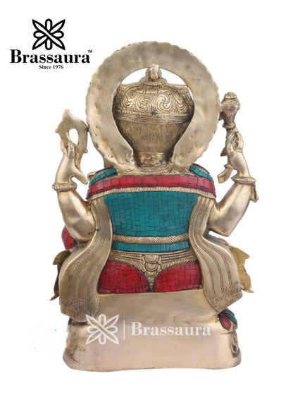 Brass Ganesha Statue For Home Decor And Gift Item Weight 20 Kg And Height 21 Inch