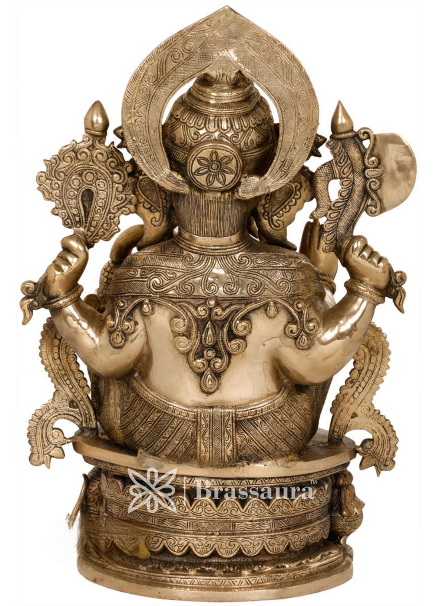 Brassaura™ Brass Jewellery Ganesha Idol for Home Decor | Weight 32 Kgs | Height 23 Inches