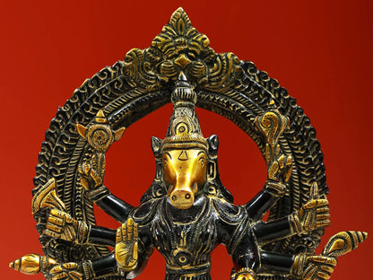 Brassaura® Brass Varaha Statue | Height 8.07 Inches & Weight 2.39 kg