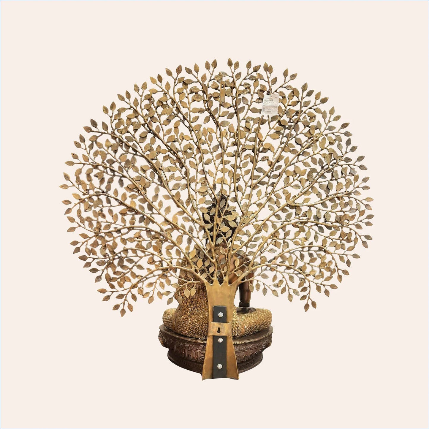 Brassaura® Buddha Under Bodhi Tree | Intricately Handcrafted Brass Sculpture | Height 45 Inches & Weight 48 Kgs