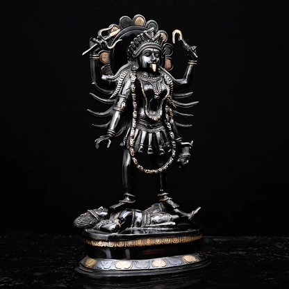 ब्रासोरा® वृंदावन वेणुगोपाल कृष्ण पीतल की प्रतिमा मोर के साथ | एंटीक नीला और सुनहरा रंग | ऊँचाई 20 इंच