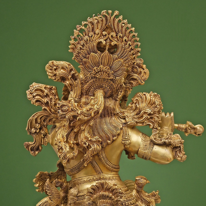 Brassaura® Brass Krishna Idol for Home Temple | Height 43 Inches