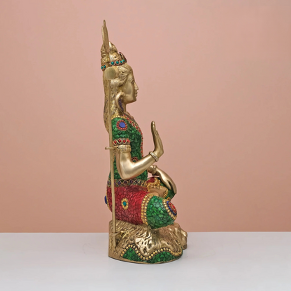 Brassaura® Brass Lord Shiva with Trishul Statue | Height 21.5 Inches