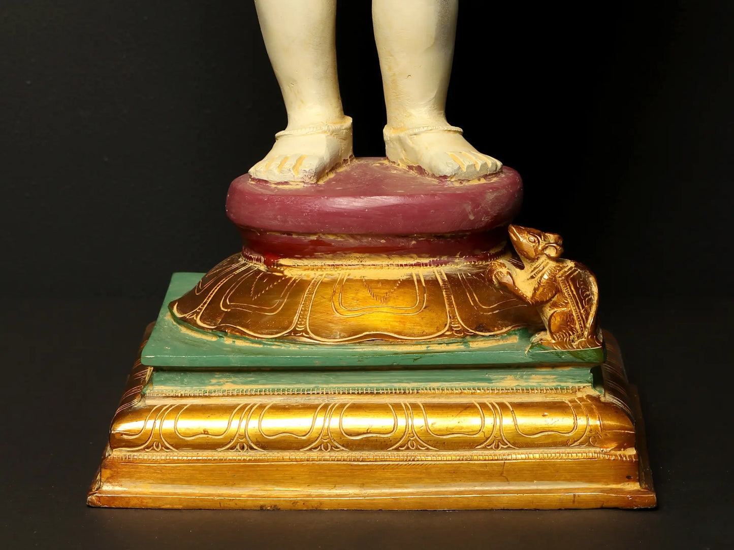Brassaura™ Colored Standing Lord Ganesha Brass Idol | Height 19.5 Inches & Weight 10.70 kgs