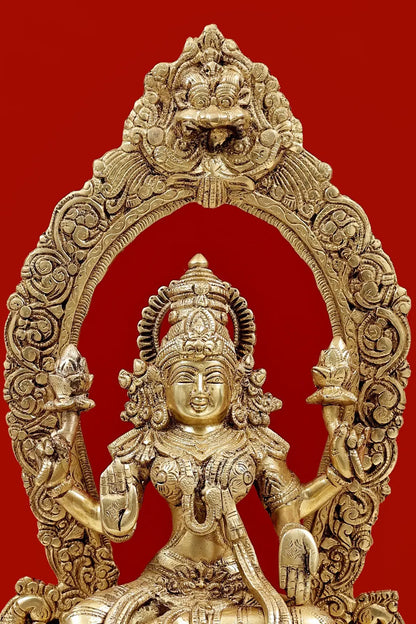 Brassaura® Brass Lakshmi Maa Statue | Height 20.5 Inches & Weight 13.13 kg