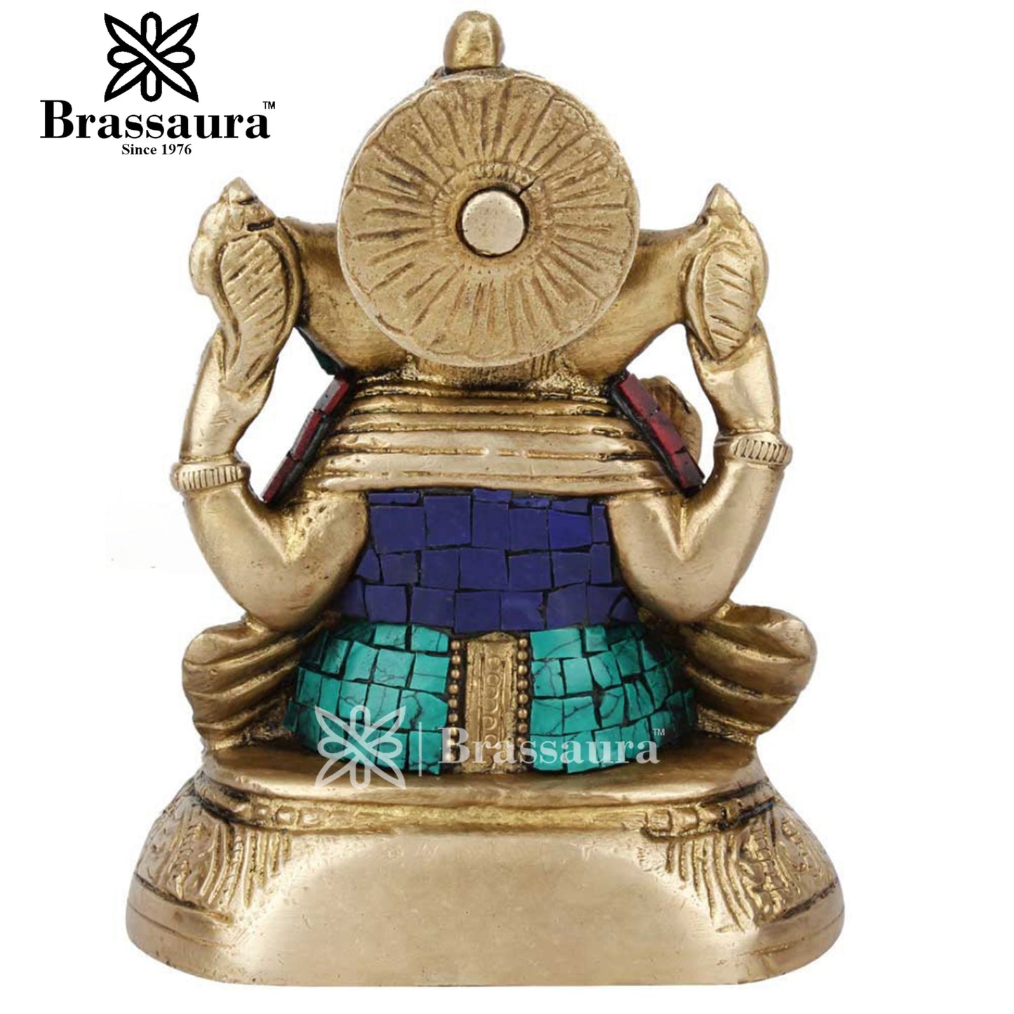 Brass Ganesha Statue For Home Decor And Gift Item Weight 1.3 Kg And Height 4 Inch