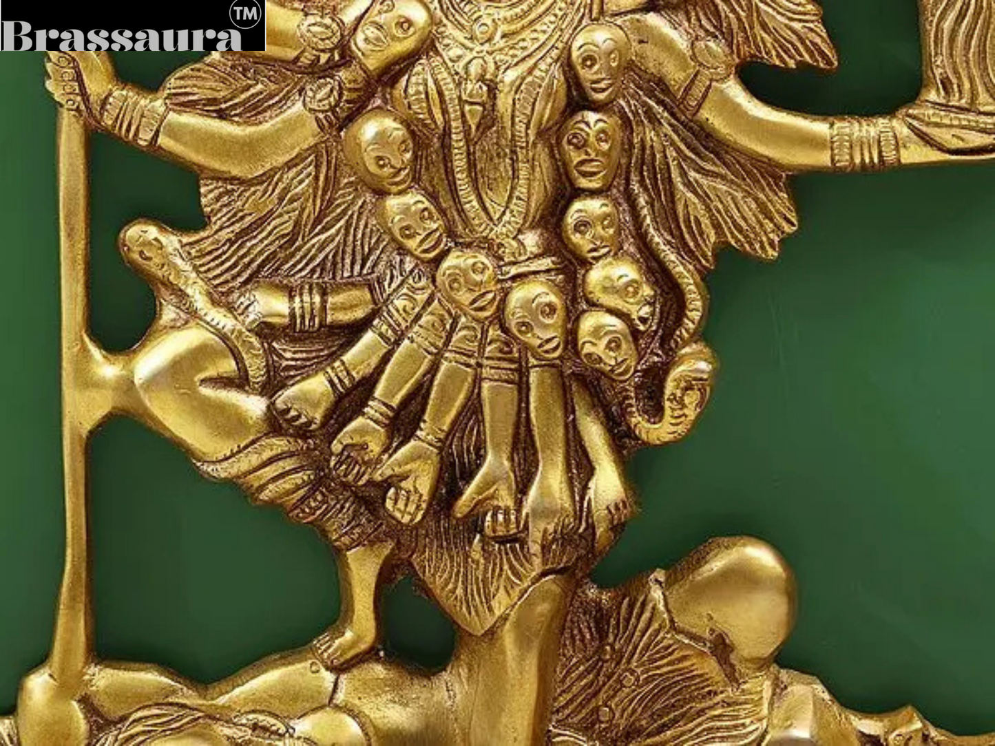 Brassaura™ Goddess Kali Wall Hanging Brass Lamp with Bells – Height 15.55 inches | Weight 3.21 kgs